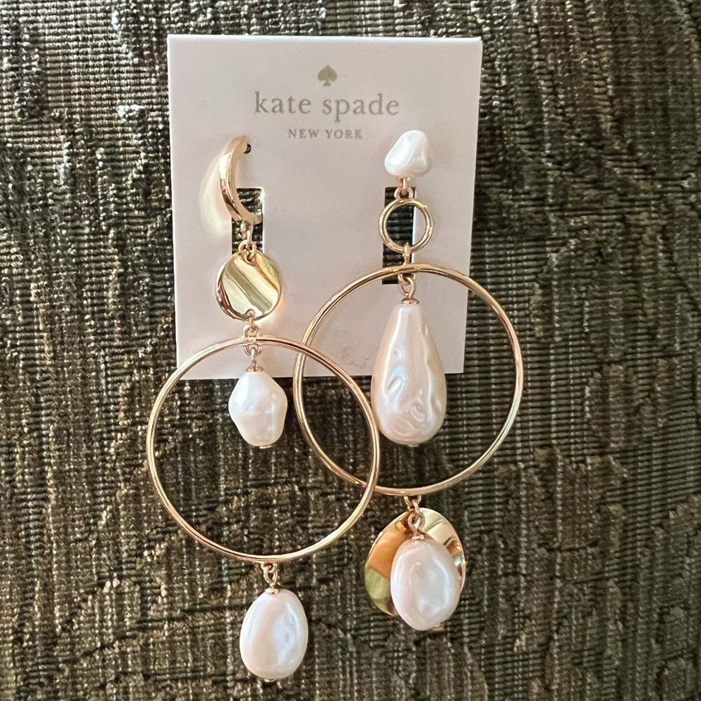 Kate Spade Gold and Pearl Earrings